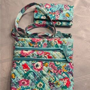 Vera Bradley Disney Little Mermaid Triple Zip Hipster Crossbody Bag & Wallet